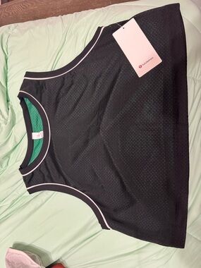 lululemon athletica Black Muscle Tank with Pink Trim